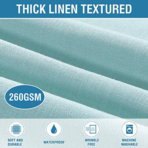 H.versailtex Linen Textured Table Cloths Rectangle 54 X 80 Inch Premium Solid Tablecloth Spill-Proof Waterproof Table Cover For Dining Buffet Feature Extra Soft And Thick Fabric Wrinkle Free, Aqua #TOP1