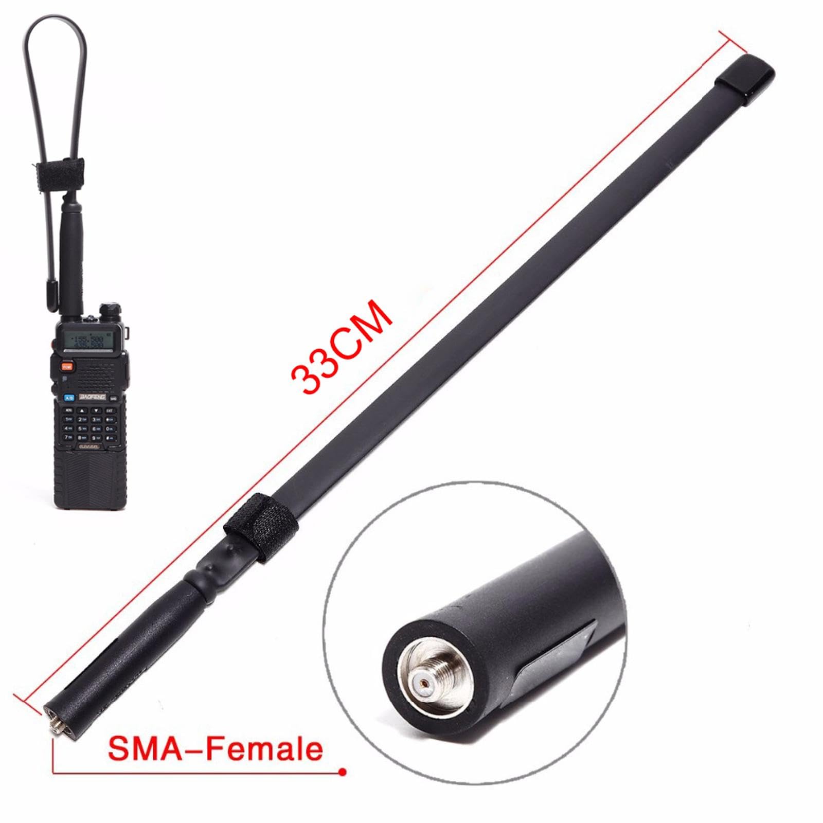 Foldable SMA-Female Connector Dual Band CS Tactical Antenna for Walkie Talkie for Baofeng Ham Radio Antenna