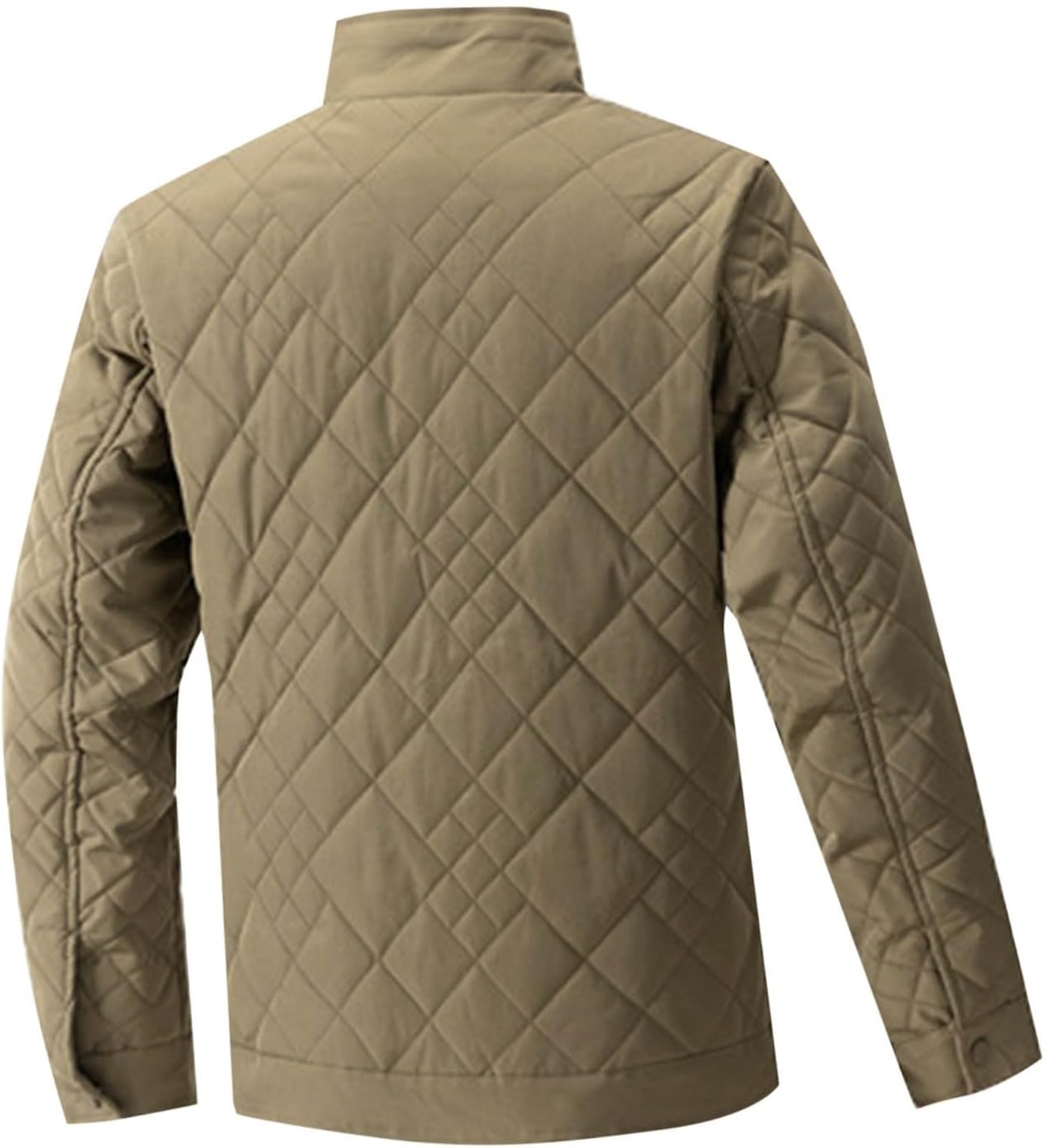 2025 Men's Quilted Shirt Jackets Casual Long Sleeve Snap Diamond Quilted Puffer Shirt Jacket With Pockets Trendy