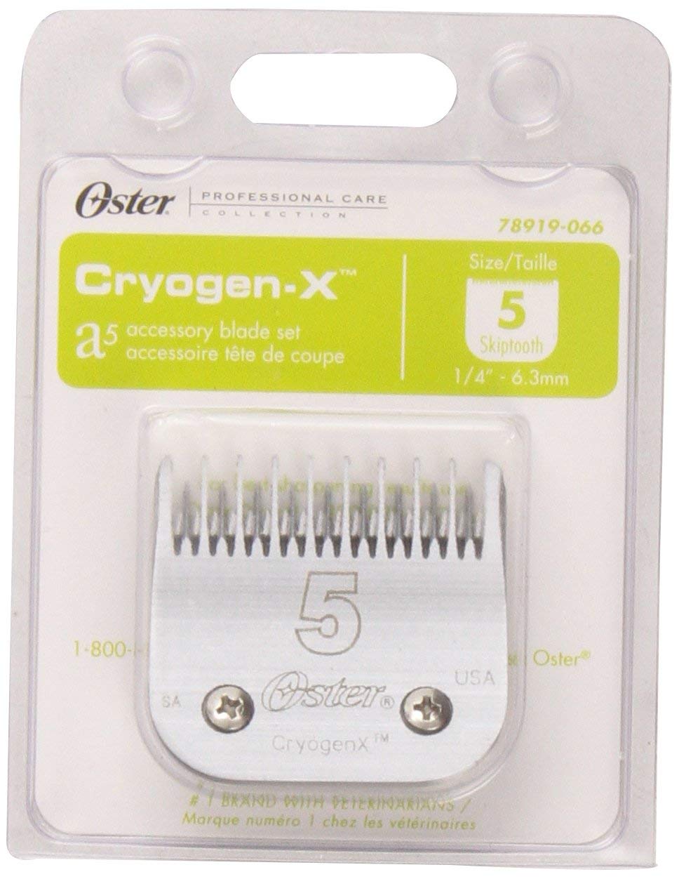 Oster Tête de tonte Cryogen-X, jeu de peignes, tête de tonte Snap-On, taille 5, 6,3 mm, tonte de précision, éleveurs professionnels, toiletteurs, propriétaires de chevaux, éleveurs, particuliers