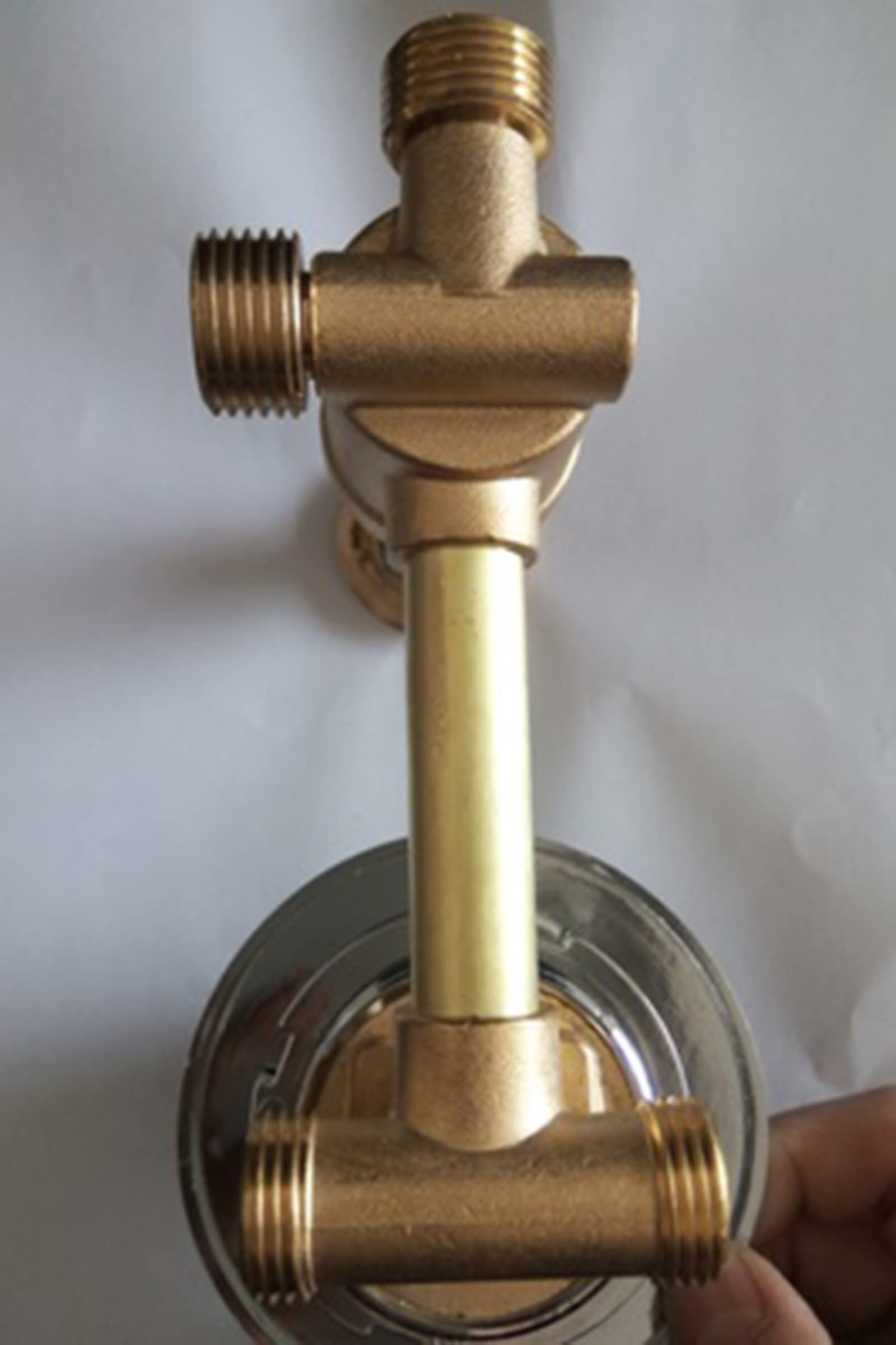 Rubinetto Deviatore Miscelatore Doccia Ottone Uscita Acqua 2/3/4/5 a Parete, G1/2 Valvola Miscelatrice Filettatura/Intubazione, Distanza Fori 6,5-17cm, Cartuccia Ceramica (Filettatura Vite 2 Vie)