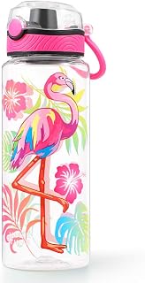 23oz Cute Water Bottle for School Kids Girls Boys, Flamingo | Chug Lid, BPA FREE Tritan, Leak Proof, Easy Clean, Carry Handle