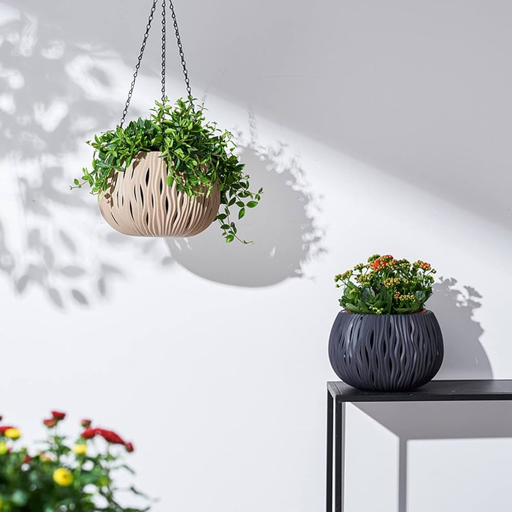 Amazon | 屋内植物用ハンギングポット プラスチック植木鉢 15.7