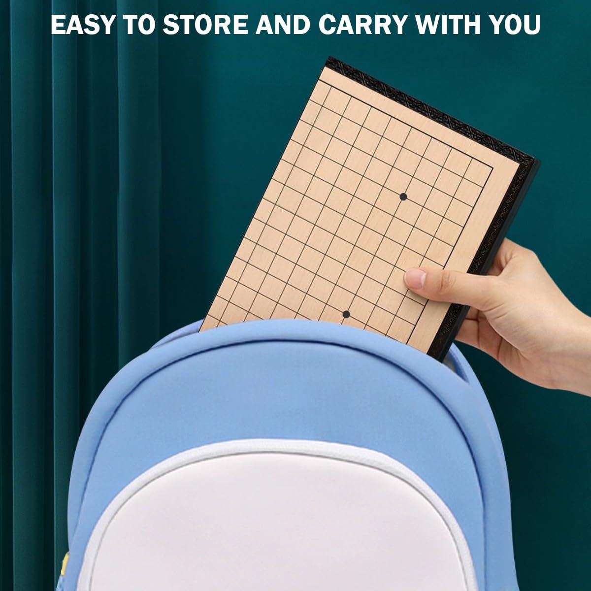 Jeu d'échecs Go avec Plateau magnétique Pliable, léger et étanche, idéal comme Cadeau pour Les Amateurs de Jeux(Yellow,A)