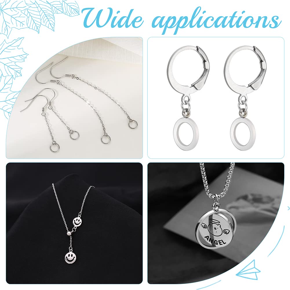 DICOSMETIC 80 Stück 4 Größen Sterling Silber Biegeringe 2/2.5/4/5 mm Offene Biegeringe DIY Spaltringe Kleiner O-Ring Verbinder Für Schlüsselanhänger Ohrring Schmuckherstellung Und Reparatur