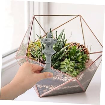 日本庭園　ミニチュア　国産品　手作り 織部灯籠　蹲　オリジナル　筧　セット品 日本庭園ミニチュア国産品手作り 織部灯籠蹲オリジナル筧セット品