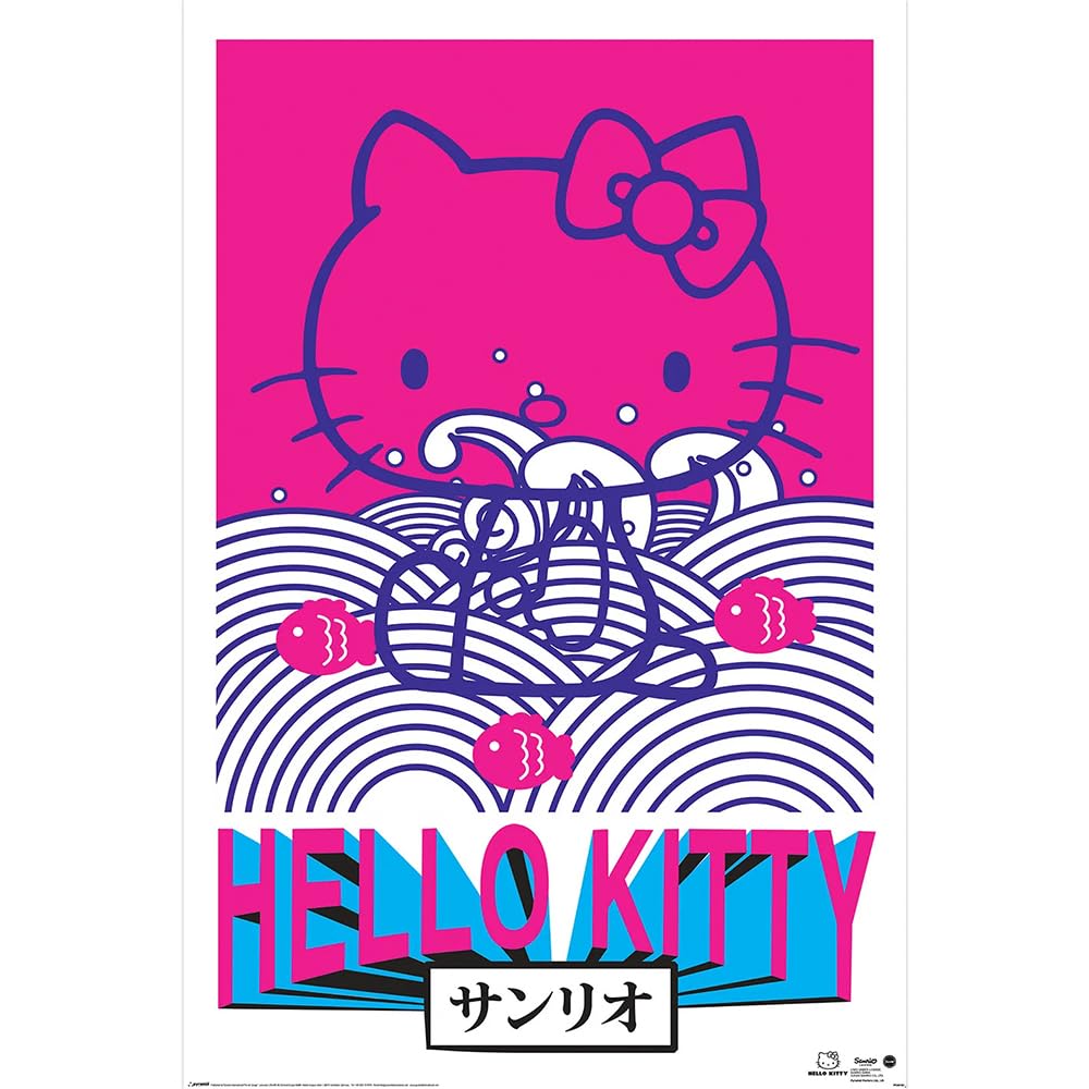 Hello Kitty Pink/White/Blue Tokyo Rebel Maxi Poster (91.5Cm X 61Cm) ()