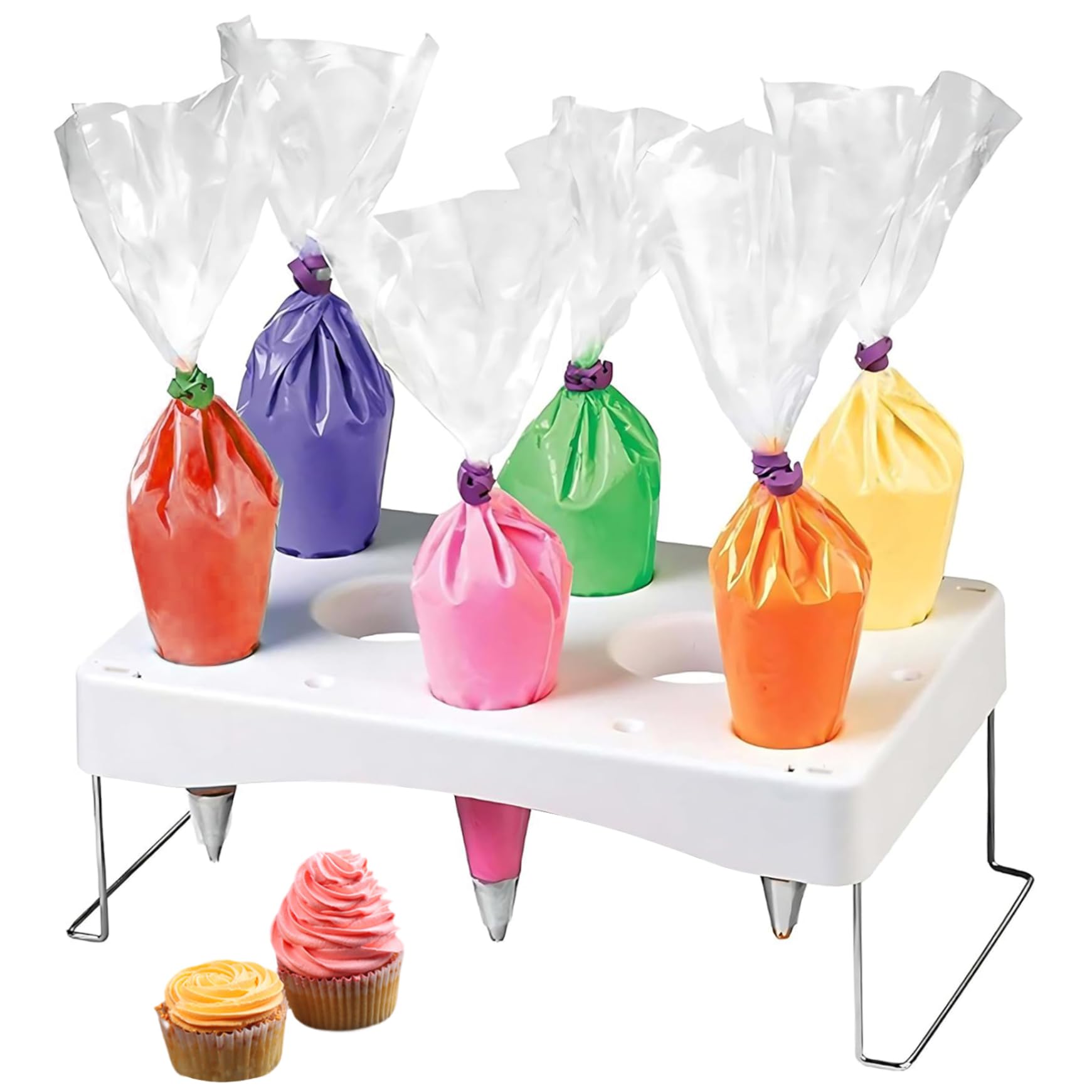 1Pc Piping Bag Holder 12 Cavity Icing Bag Holder Detachable Piping Stand Food Grade Heat Resistant Cake Decorating Pastry For Home Kitchen Bakery