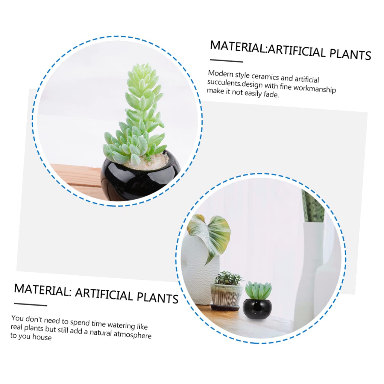 4stücke Künstlicher Mini-Bonsai Künstliche Sukkulenten Künstliche Topfpflanze Grünpflanze Als Dekoration Tischdekoration Für Zuhause Und Büro