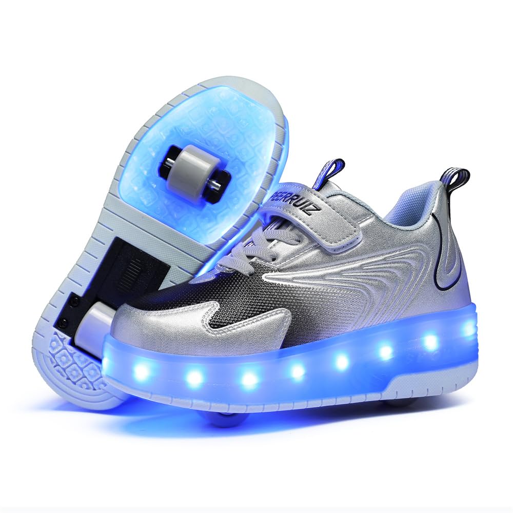 Mateju Scarpe con Rotelle Bambina Bambino Sportive Scarpe da Skateboard, Ragazzo Rotelle a Scomparsa Skateboard Sneakers Scarpe da Ginnastica da Pattini per Bambini Donna Uomo