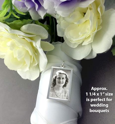 Miniatura 3 de Ramo de boda Amuleto de fotos Rectángulo plateado doble cara 1 14 "x 1" Tamaño, Plástico, No es una piedra preciosa