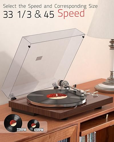 Miniatura 3 de Tocadiscos para vinilos Tocadiscos Salida inalámbrica Conectividad Transmisión por correa 33 45 RPM Velocidad Línea de teléfono USB Digital a PC