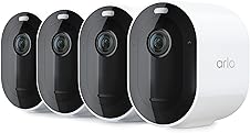 [39% off] Arlo Pro 5S Spotlight Security Camera 2K HDR | Outdoor | Wire-Free with Spotlight | Dual-Band Wi-Fi Connects to The Strongest Network | 12X Zoom, 2-Way Audio, Color Night Vision, White, 4 Cameras