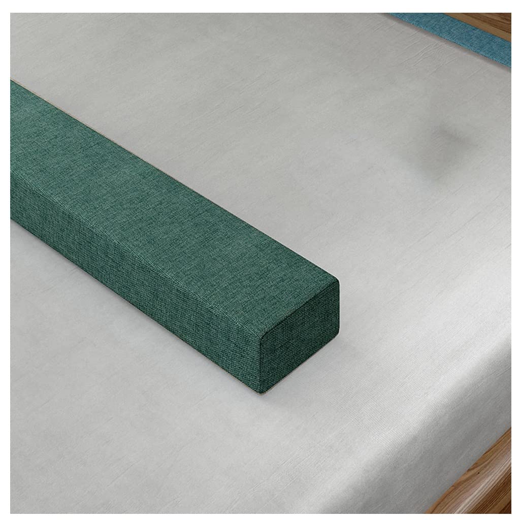 Bed Gap Filler Bed Wedge Pillow Headboard Pillow Mattress Wedge Gap Filler to Close The Gap Between Headboard and Mattress Headboard Pillow Gap (Color : Dark Green, Size : 10X15X180cm)