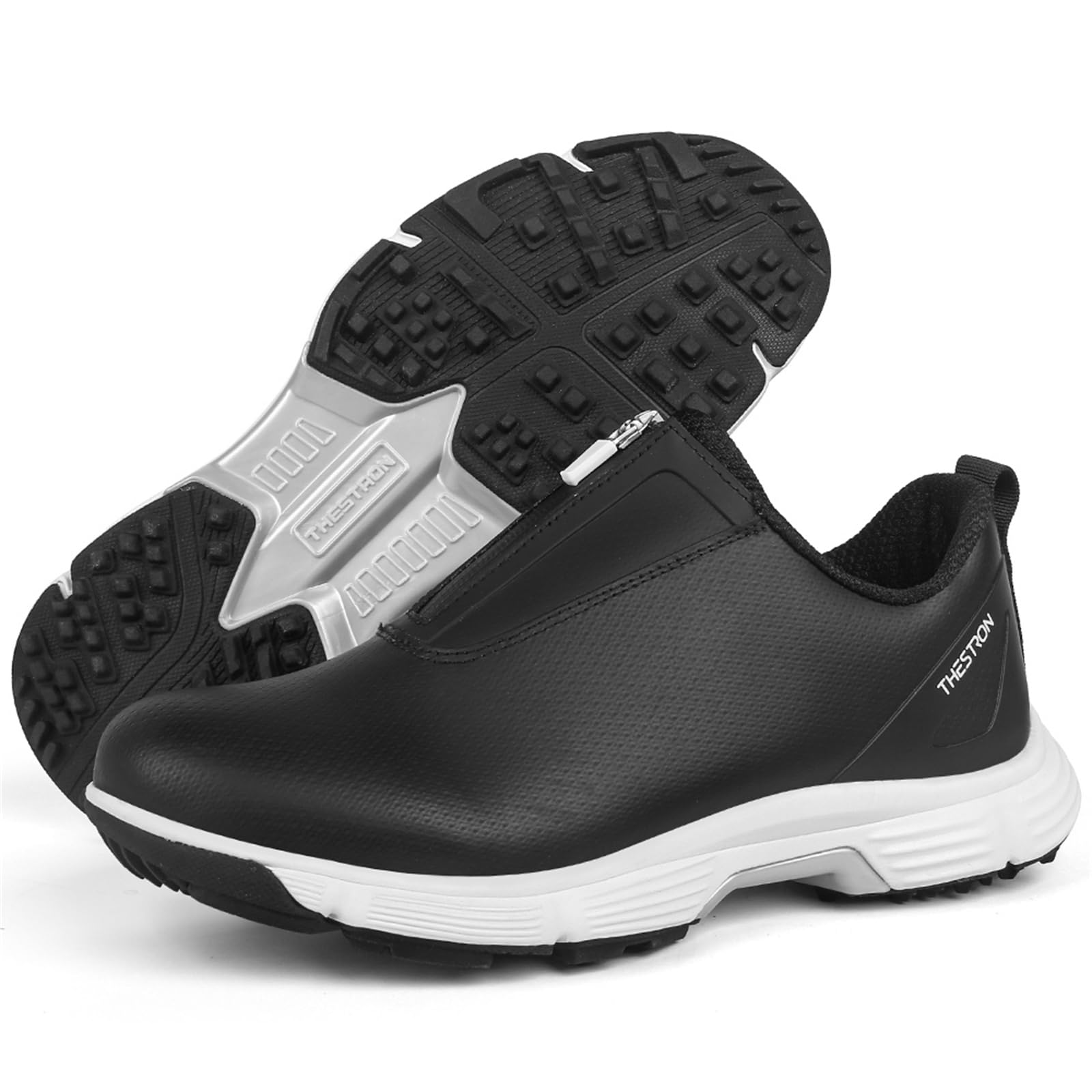 Scarpe da Golf da Donna Senza Tacchetti Scarpe da Passeggio Impermeabili E Antiscivolo con Cerniera Slip-On
