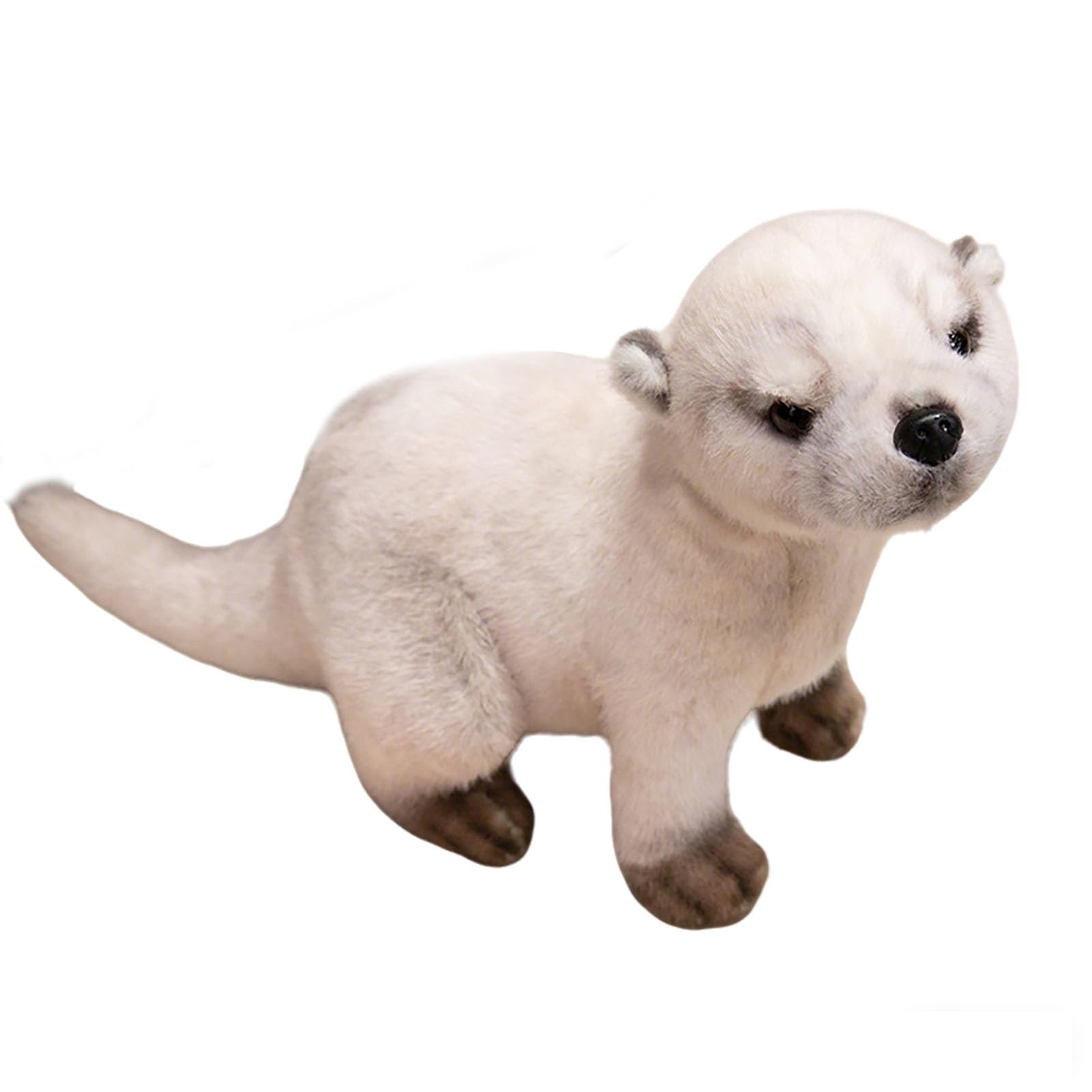 HOMEXYLYL Otter Stuffed Animal, Adorable Soft Plush Aquatic Creature Toy Gift for Kids and Children(White)