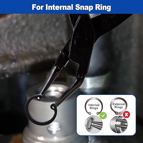 Miniatura 3 de Toolwiz Alicates de anillo a presión resistentes, anillo de retención interno C, alicates de clip de 90 grados para camiones, motocicletas,