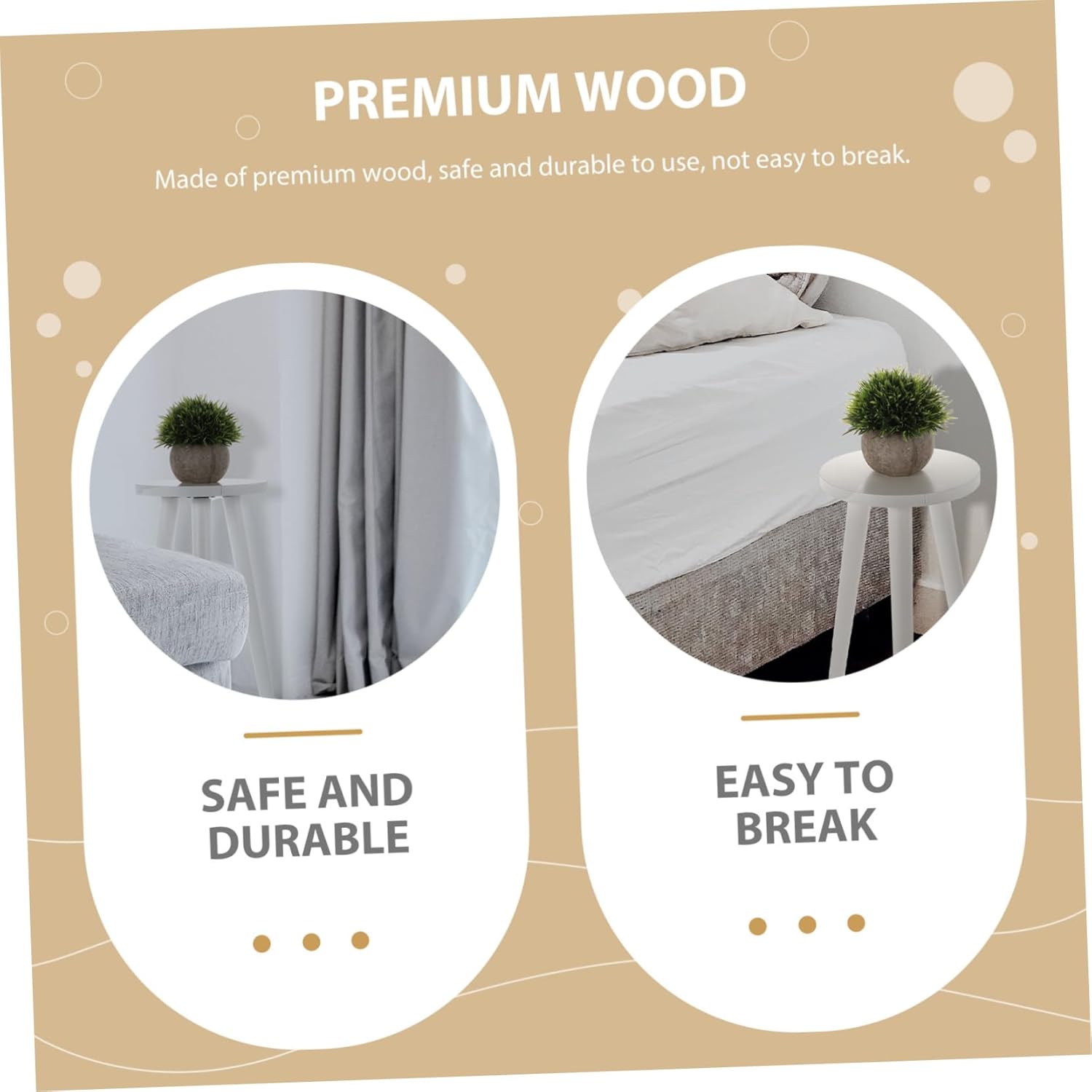 DECHOUS 1Pc Wooden Plant Stand for Indoor and Outdoor Use Succulent Flower Pot Rack Modern Design Height for Balcony Garden and Office Decor