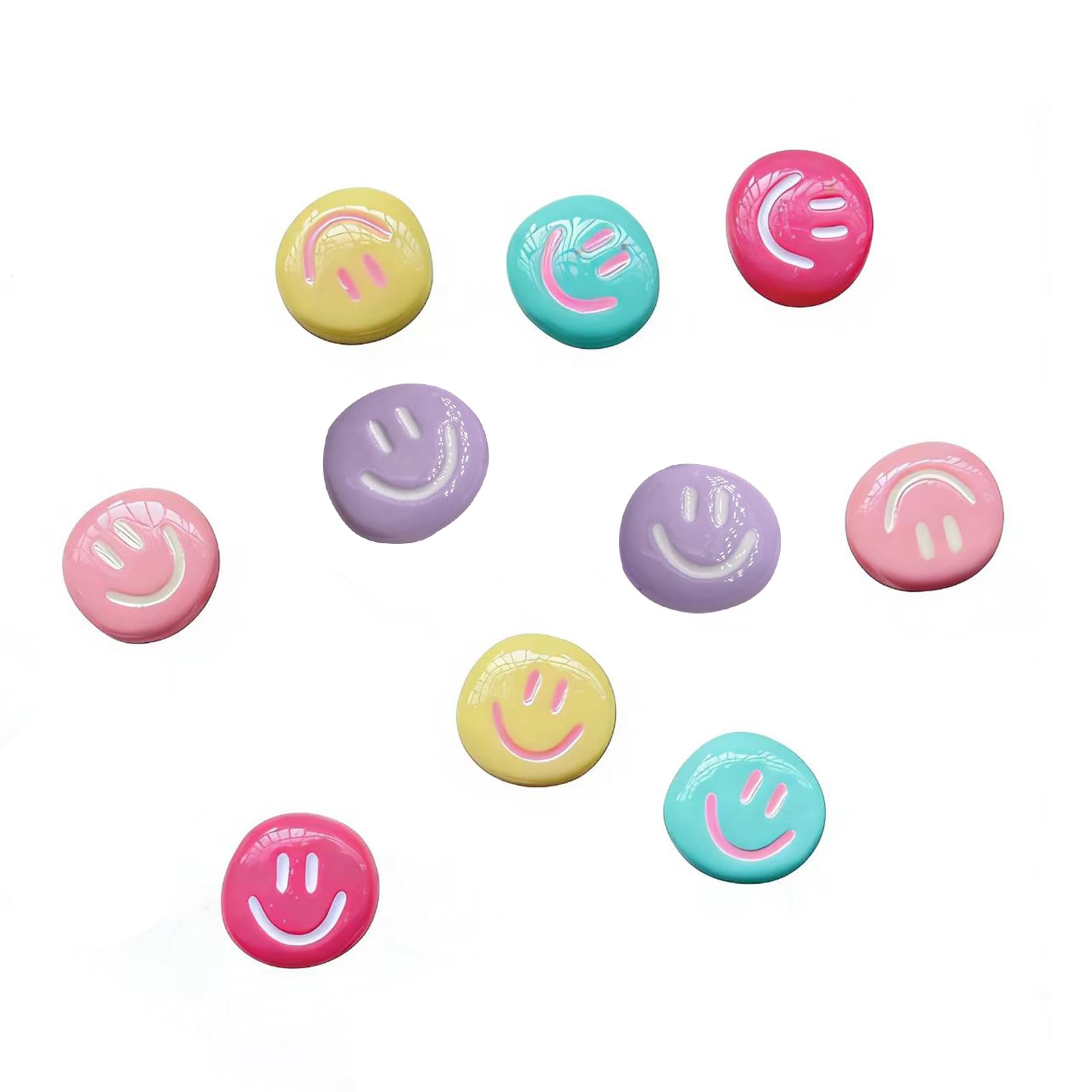 10 PCS Smiley Face Magnets Cute Fridge Magnets – Coloured Round Mini Whiteboard Magnets – Fun Decorative Memo Holders for Kitchen Fridge and Magnetic Notice Boards