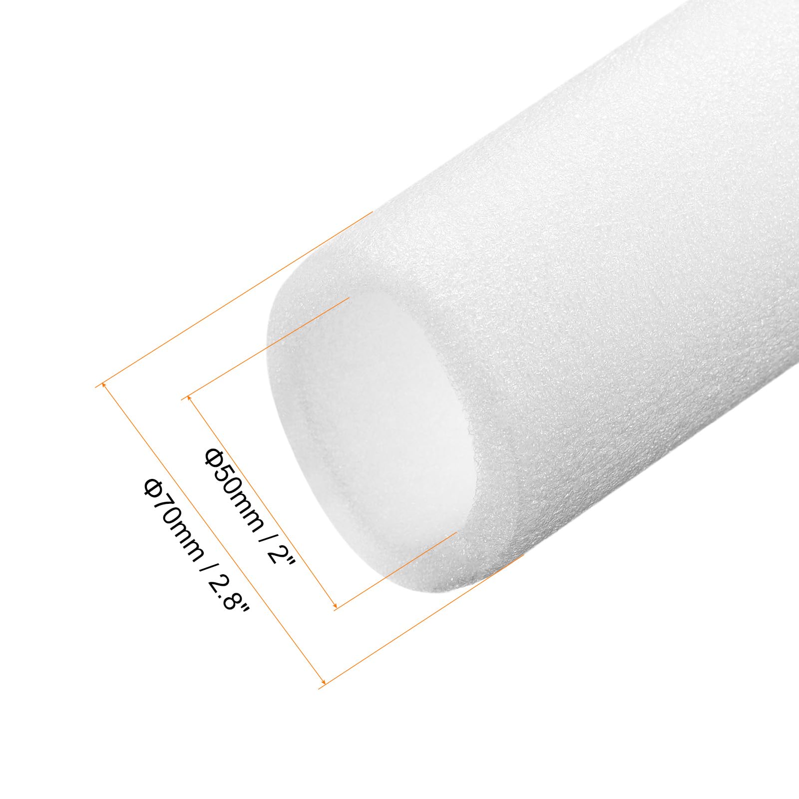 QUARKZMAN 4 szt. Rura piankowa do izolacji rur 50 mm (2 cale) DI 70 mm 3 stopy ochrona przed zamarzaniem do rur miedzianych, biały