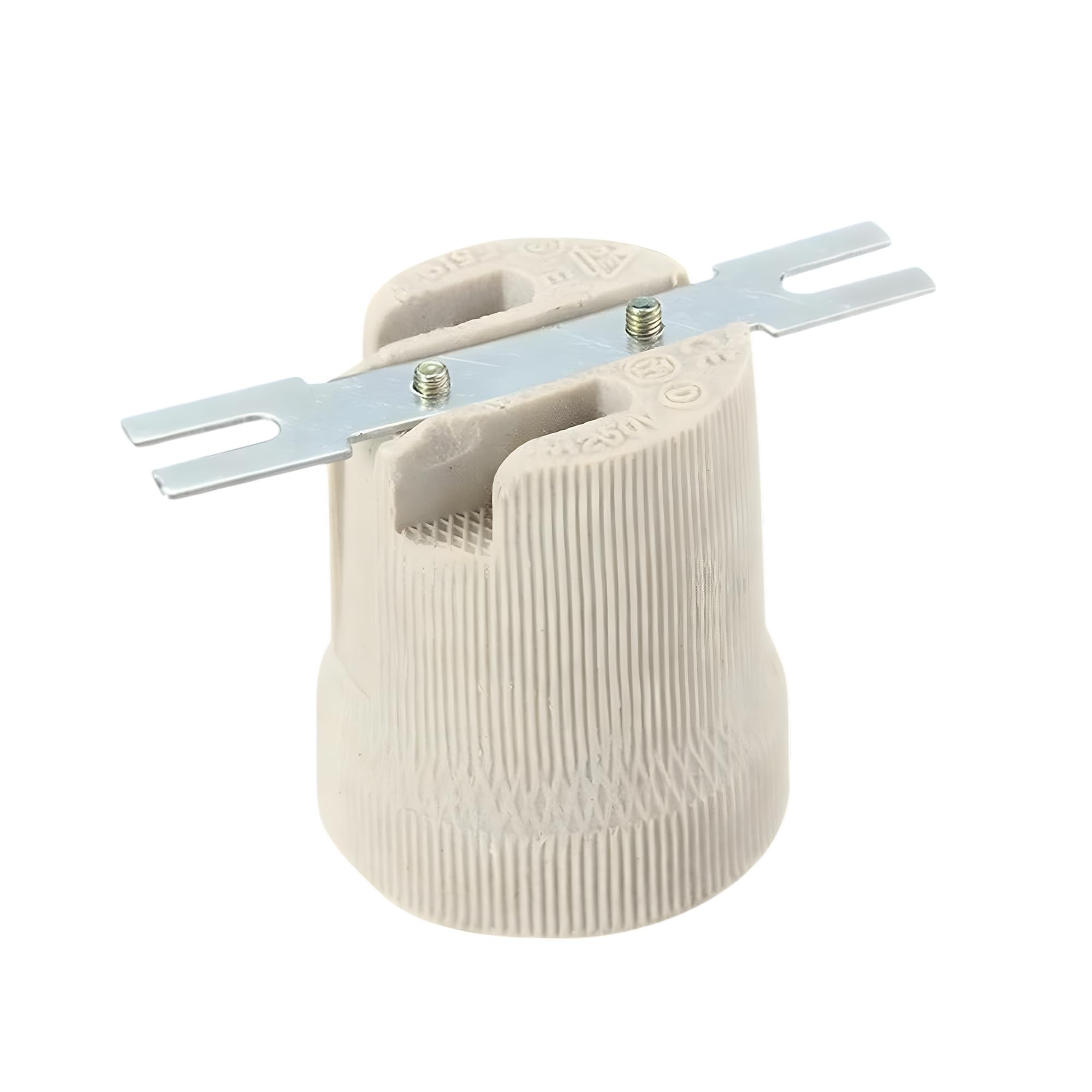 Ceramic Lamp E27 Holder with Metal Bracket, Edison Screw Socket