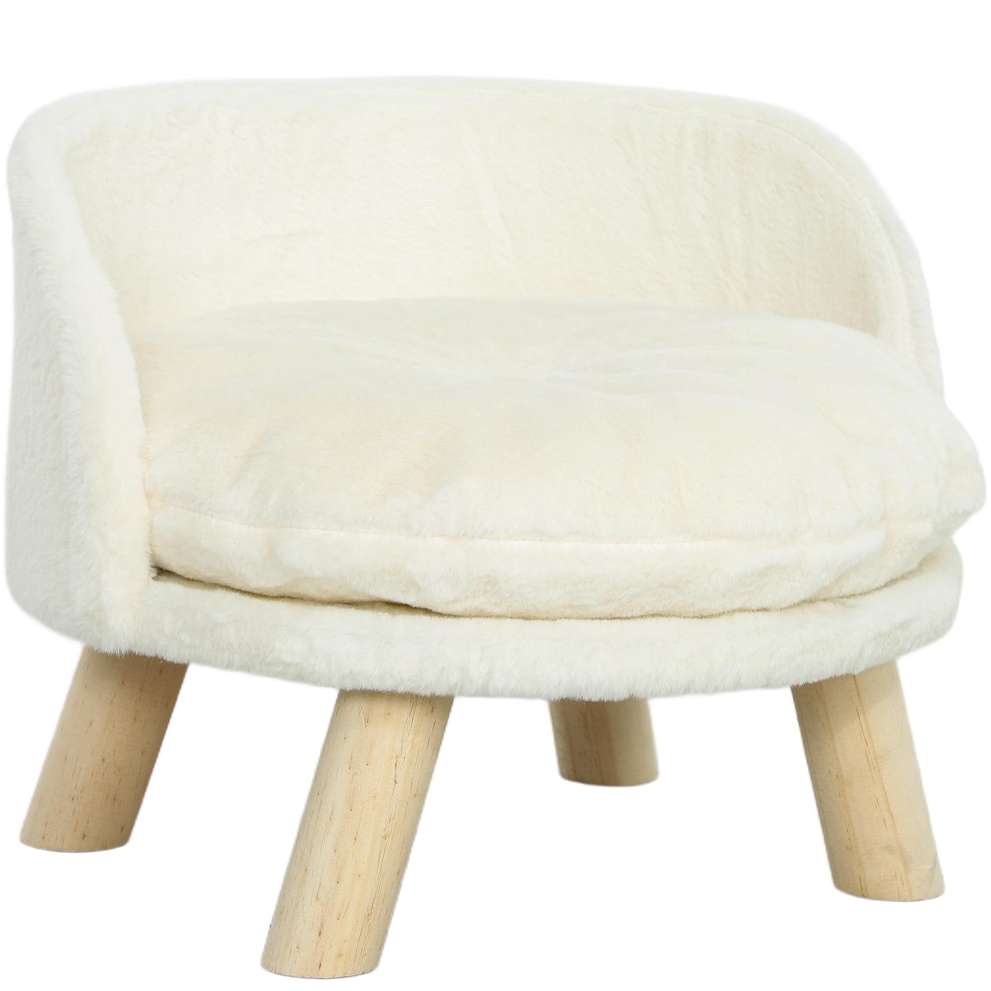 PawHut Canapé Chien Coussin Mini 40.5x40.5x33cm crème Blanc