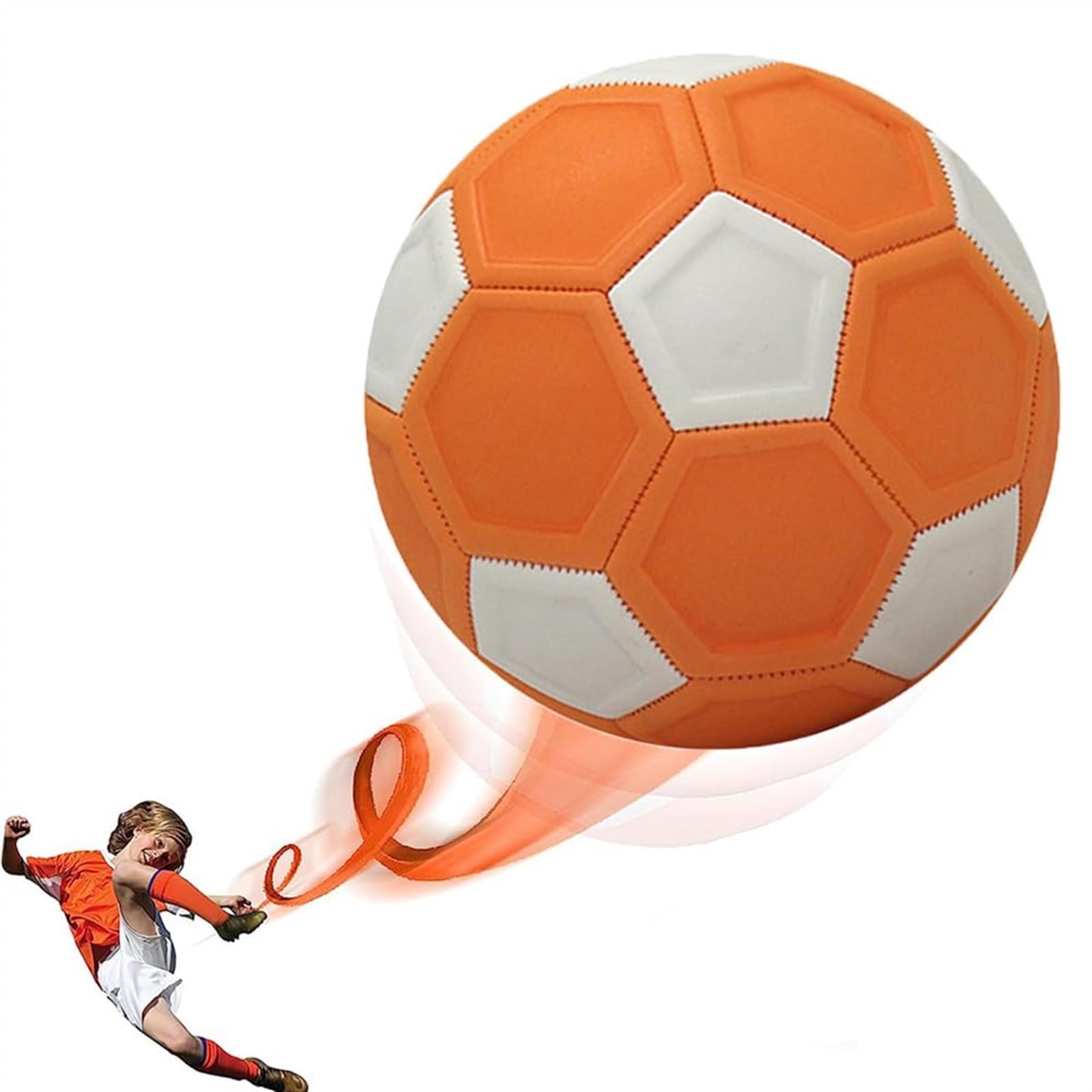 SONLEDChildren's Curve Ball, Curve and Swerve Football Toy, EVA Swerve Ball with Air Hole,Indoor and Outdoor Football Activity Games for 5-15 Years Kids Boys Girls A
