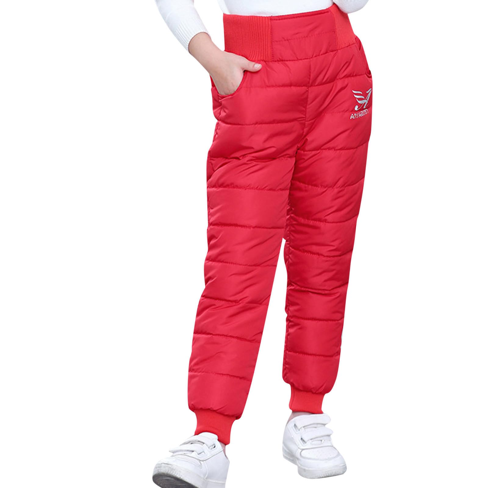 Genérico Pantalones Deportivos Niño Pantalones de Nieve para Niños con Forro Polar Abrigados para Deportes de Invierno y Actividades Exteriores