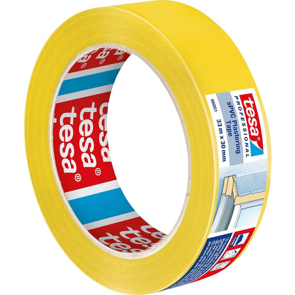 tesa 66001-00000-00 Putzband Gelb (L x B) 33m x 30mm, 3 Stück