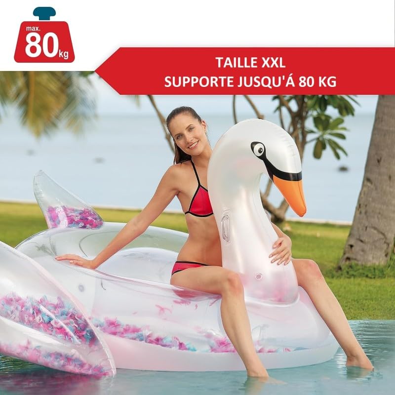 Ballon Flotteur Signe Gonflable pour piscines XXL 183x162x117 cm pour Adultes et Enfants à partir de 14 Ans Bouée de Natation
