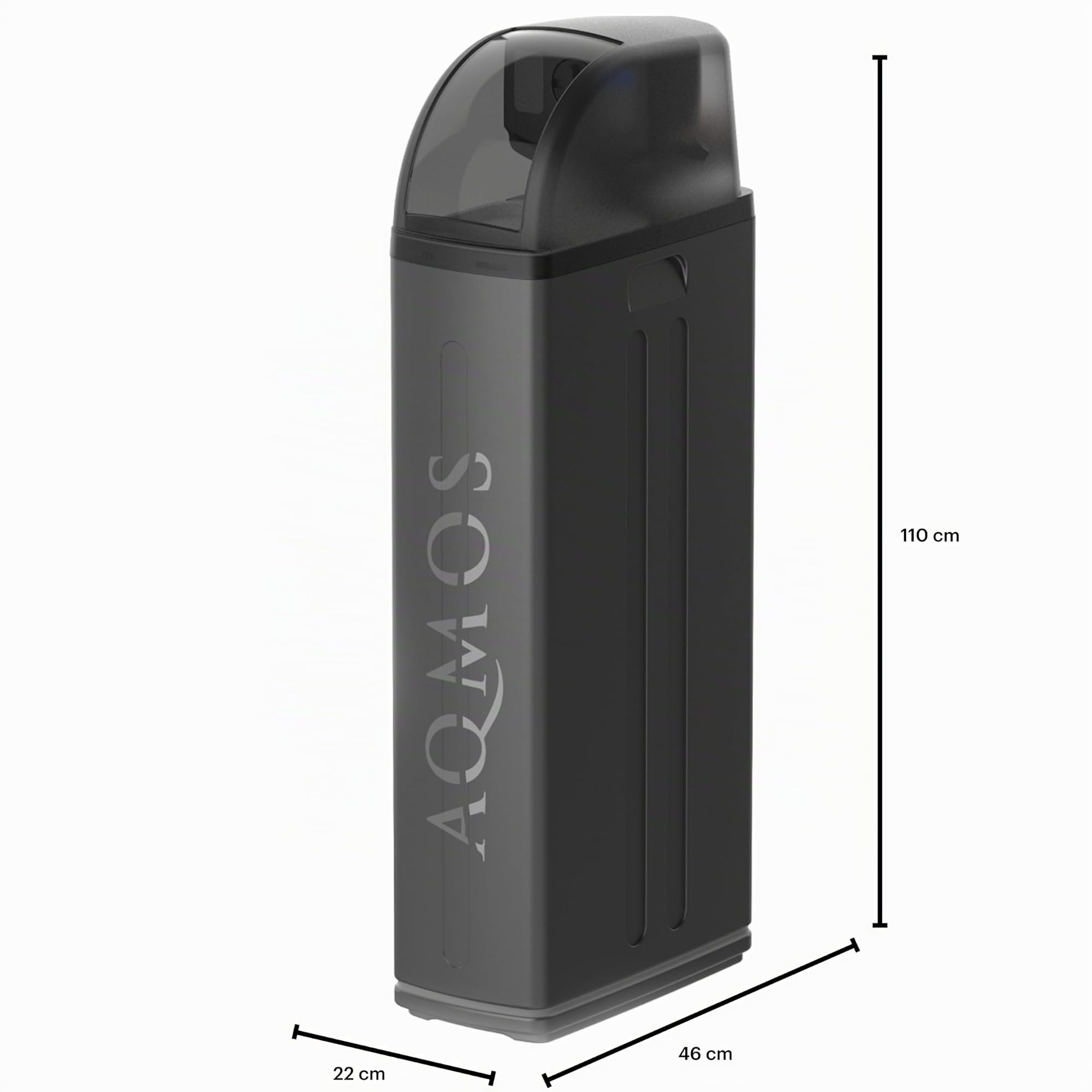 Aqmos R2D2-72 BLACK EDITION - Descalcificador de agua con juego de conexión de 2,5 cm (1") y bloque de montaje de 2,5 cm (1") | Descalcificador de agua para hogares de hasta 7 personas | Sistema de