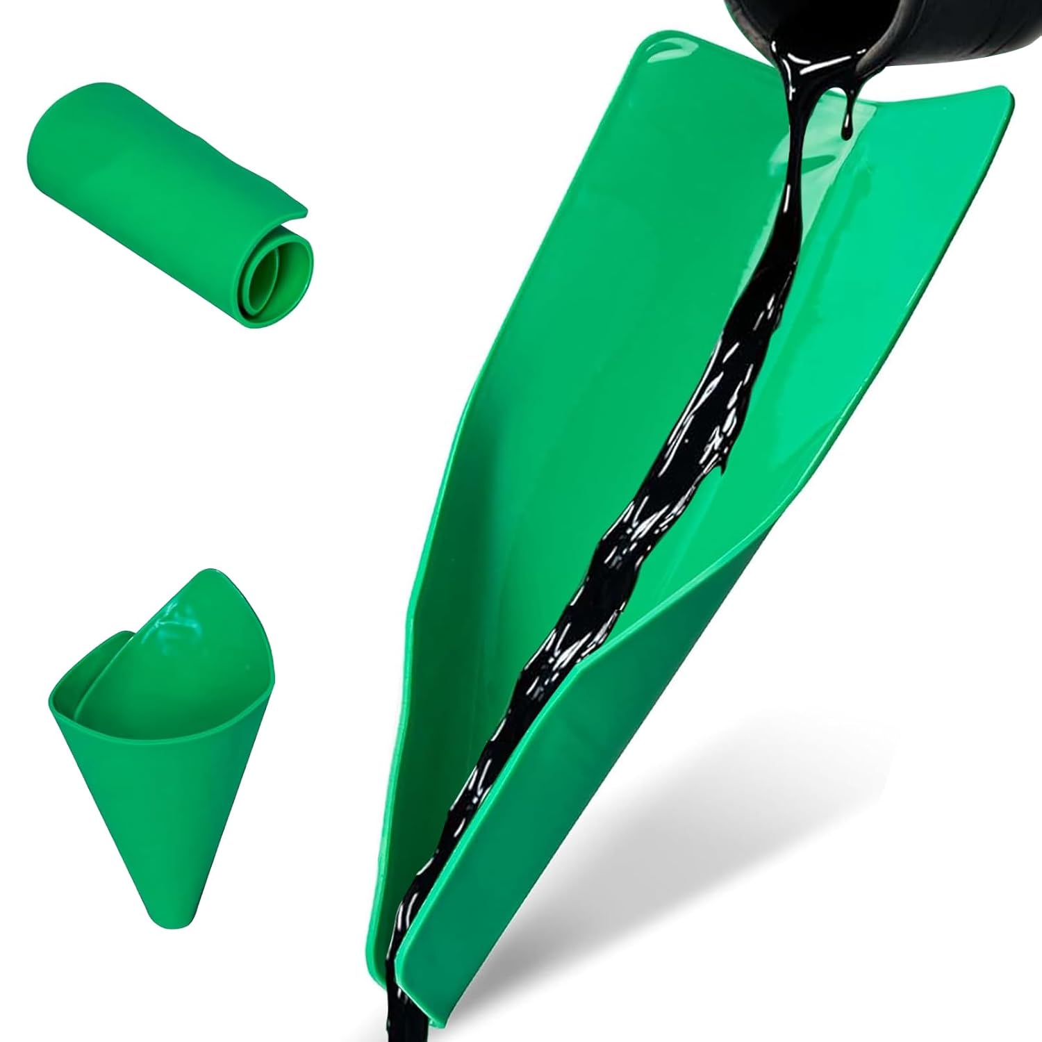 WYIRONG Flexible Silicone Funnel - Bendable Foldable Oil Drain Tool for Cars, Trucks, Motorcycles & More