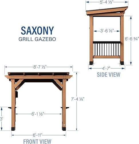 Miniatura 3 de Backyard Discovery - Kiosco de madera para parrilla, modelo Saxony