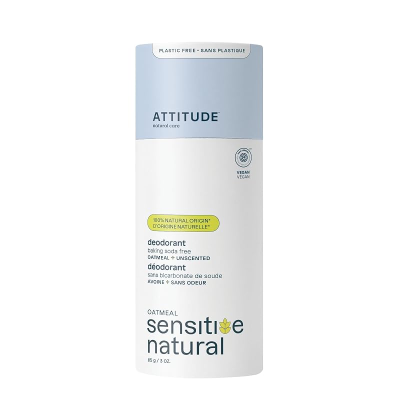 Desodorante sem bicarbonato BIO SPECTRA ATTITUDE com aveia, sem alumínio e sem fragrância, 85 g