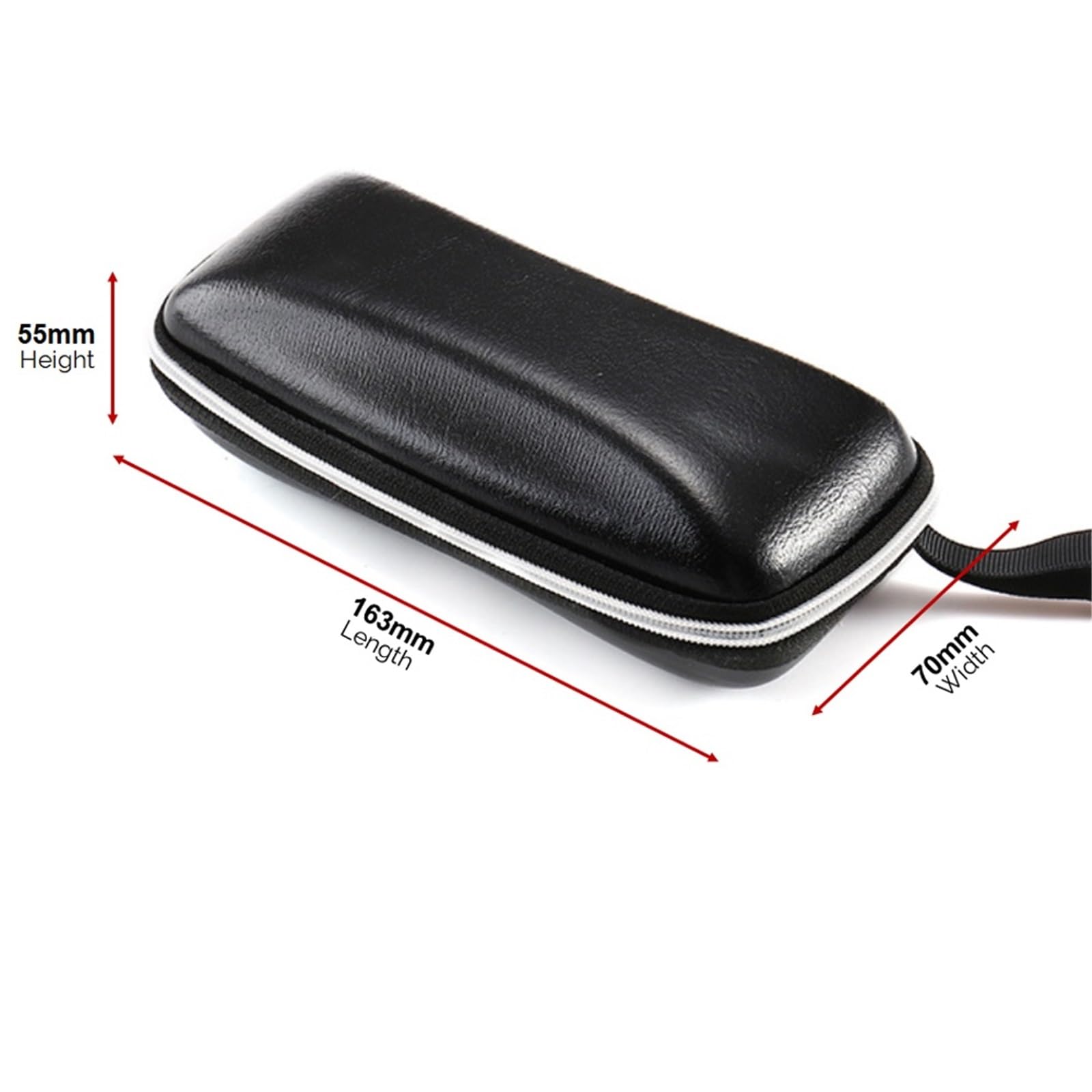 Estuches para Gafas, Estuche for Gafas de Sol Hombre, Piel sintética Negra, con Cremallera, Impermeable, for Guardar y graduadas(Brown)