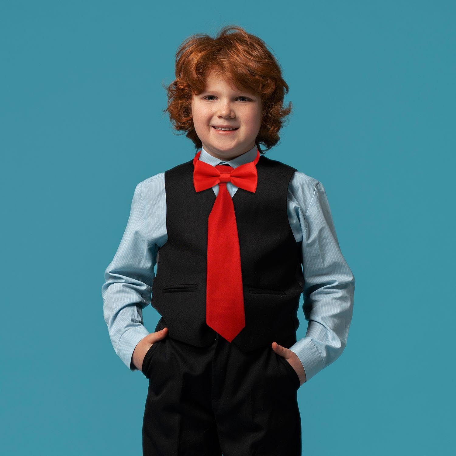 1 Tada De Lazo Para Niños, 1 Corbata, Moda Clásica, Corbata De Avión Rojo De Actuación, Camisa De Traje De Fiesta Accesorios Elees.
