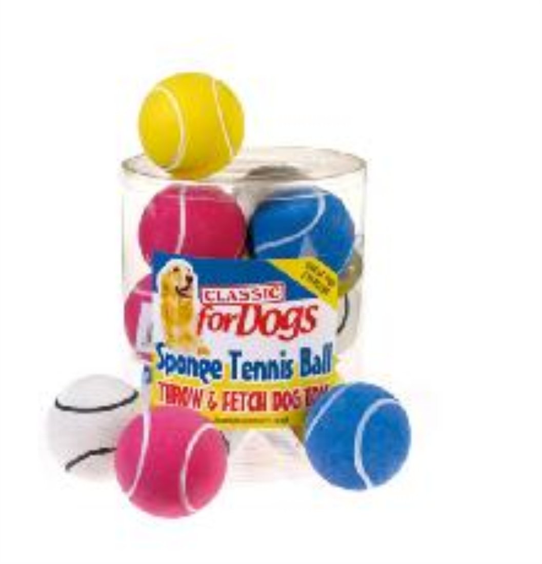 CLASSIC PETBLIS Sponge Tennis Ball - Display Pack 2.5 inches, 100 g