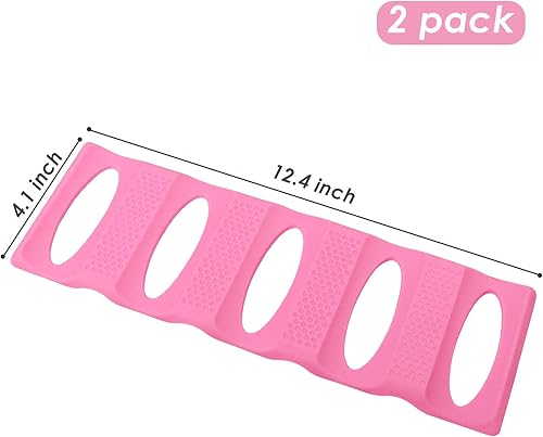 Miniatura 2 de Webake Organizador de latas para despensa, paquete de 2 alfombrillas apilables de silicona para botellas y latas, soporte de latas, estante de