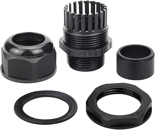 Miniatura 46 de Surtido de prensaestopas de nailon IP68, impermeable, con certificación UL y compatible con RoHS, 20 piezas, alivio de tensión de cable de 1/4