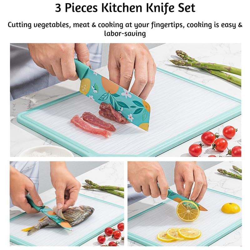 Netram Store Professional Chef Butcher Cleaver Knife Made of Stainless Steel with Ergonomic Handle for Chopping Meat, Fish, and Vegetables (Medium Blue) 2