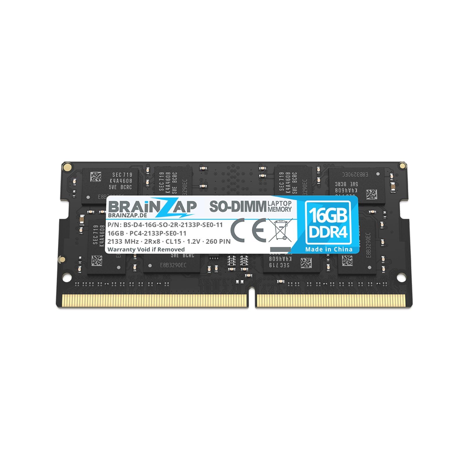 BRAINZAP 16 GB DDR4 RAM SO-DIMM PC4-2133P-SE0-11 2Rx8 2133 MHz 1,2 V CL15 notebook laptop pamięć operacyjna Unbuffered Non-ECC