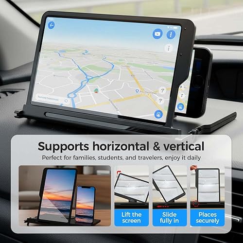 Miniatura 6 de Lupa de teléfono de pantalla grande, versión de lupa de pantalla mejorada 2026, pantalla de proyector de lupa de teléfono móvil 3D HD, soporte