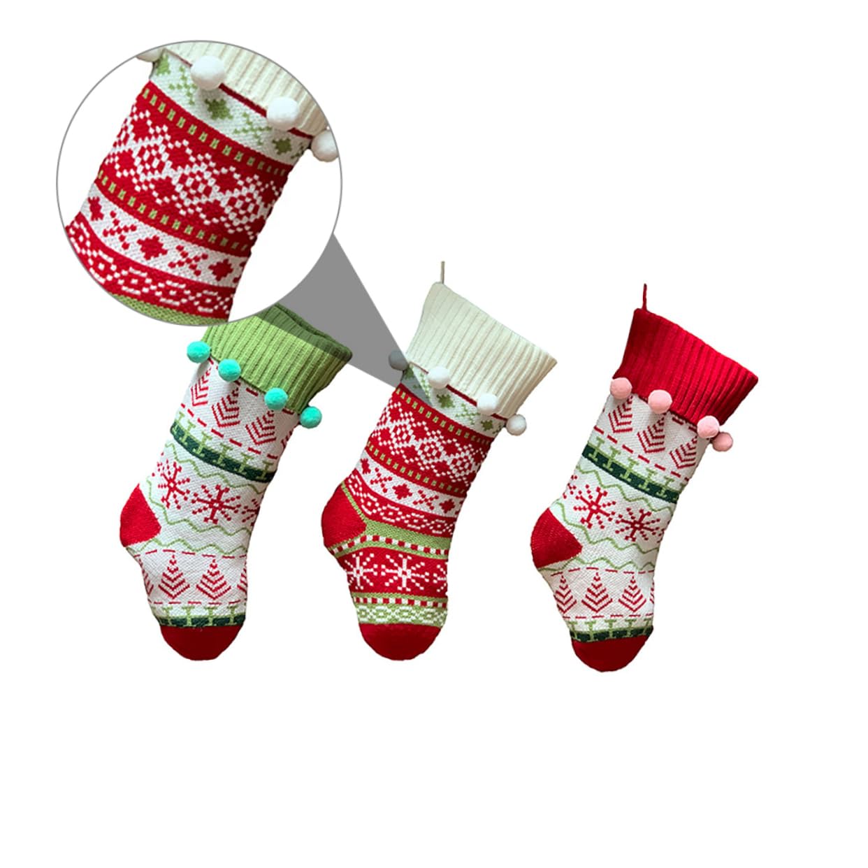 3stücke Weihnachtsstrümpfe Als Hängetasche Für Süßigkeiten Weihnachtsgeschenktüten Mit Weihnachtsmannsocke Weihnachtsgeschenksocke Zum Aufhängen An Baum Kamin Tür Wand Fenster Für