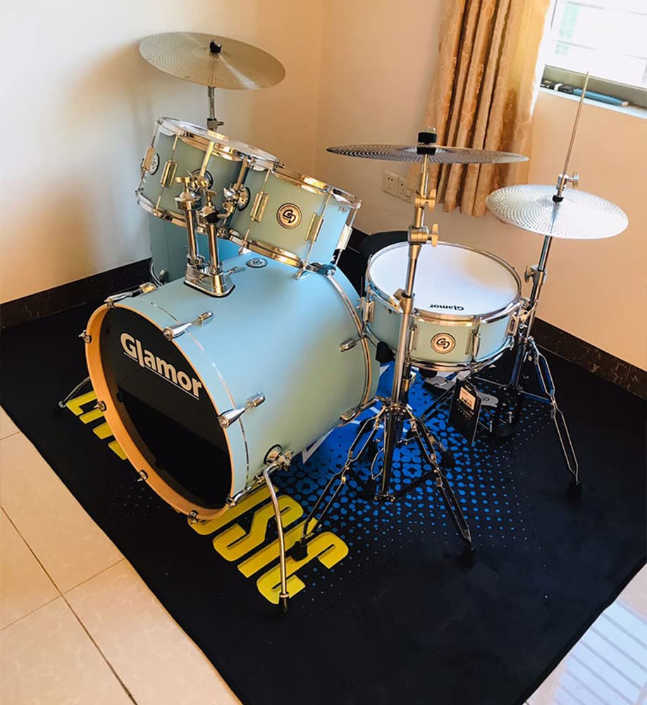 Luminexia Rechteckiger Drum-Teppich Drum Rugs,Schall- und stoßdämpfender E-Drum-Teppich,Rutschfester Teppich,rutschfeste Drum-Matte