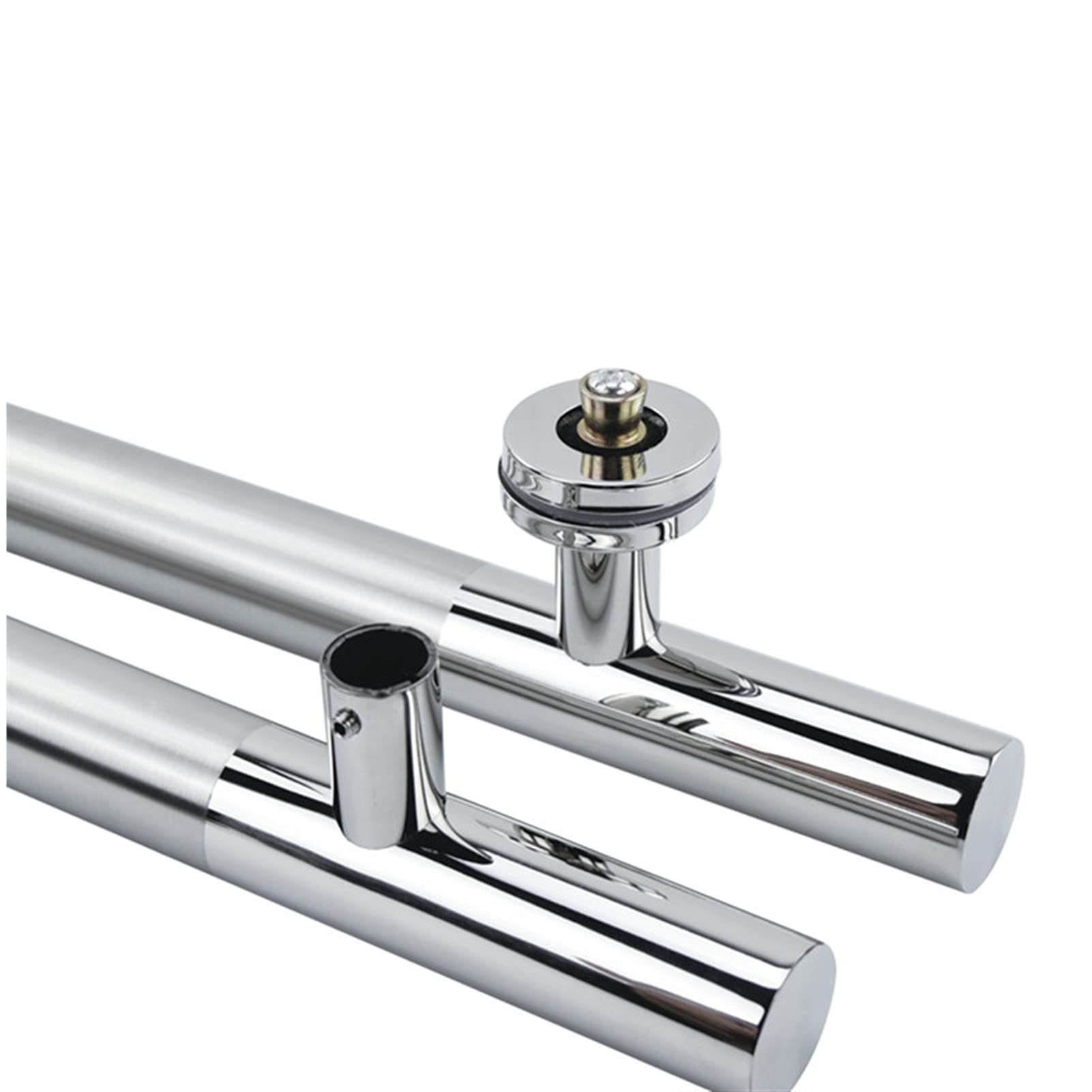 Manija de puerta de vidrio de acero inoxidable de 38 mm de diámetro, cepillada/pulida, for baño, ducha, apoyabrazos de puerta de madera, herrajes de vidrio Manilla De Puerta(BLACK,600mm long 400 holes