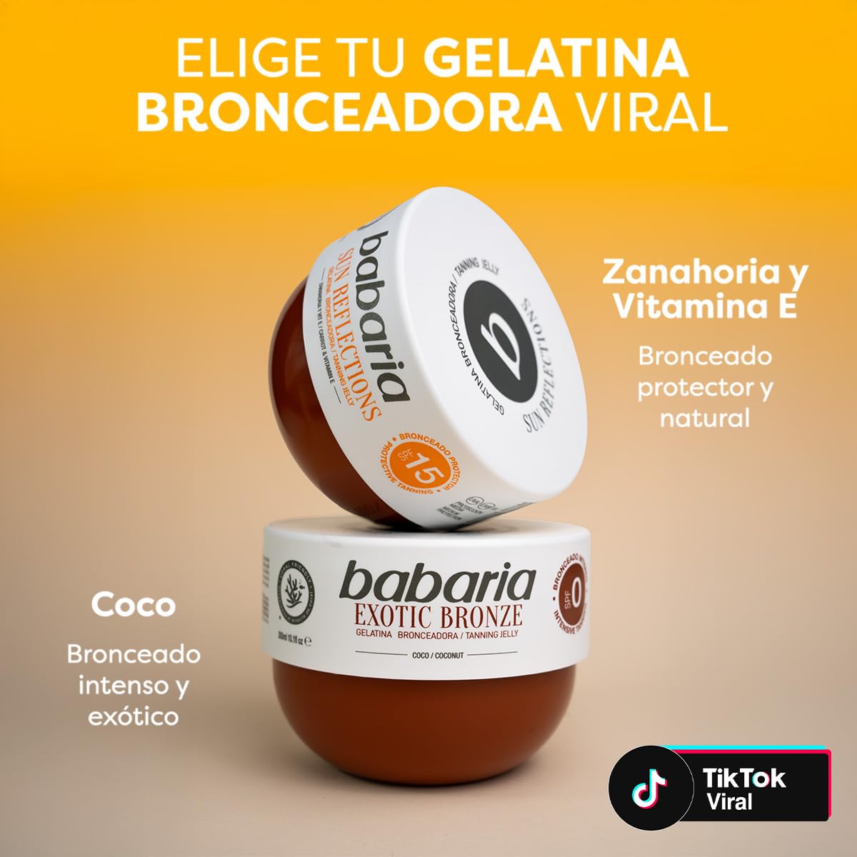 Babaria - Gelatina Abbronzante Cocco Bronzo Intenso | Acceleratore Abbronzatura | Idratazione | Resistente all'Acqua | Vegana | 300 ml