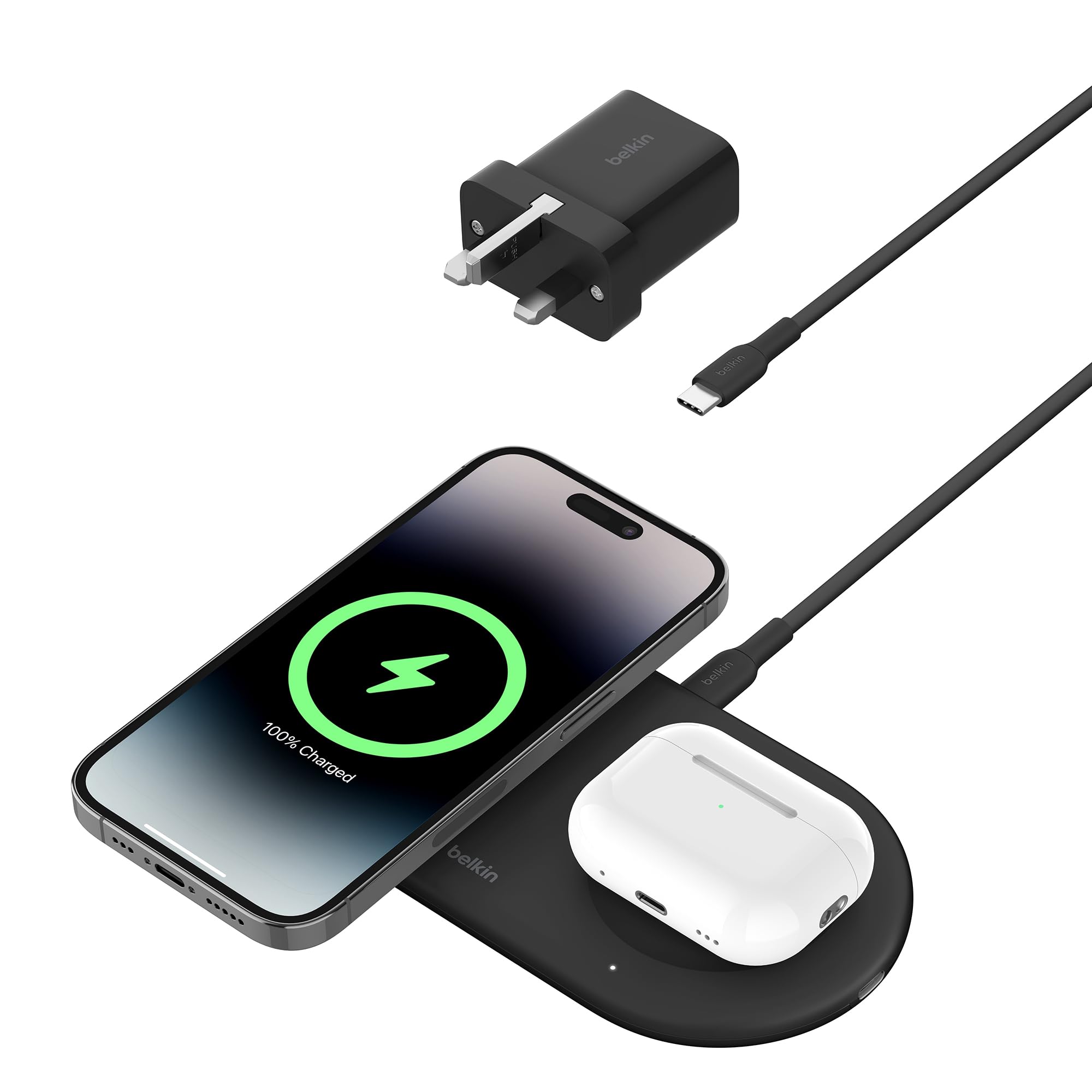 Belkin BoostCharge Pro 2-in-1 Wireless Charging Pad with Magnetic  