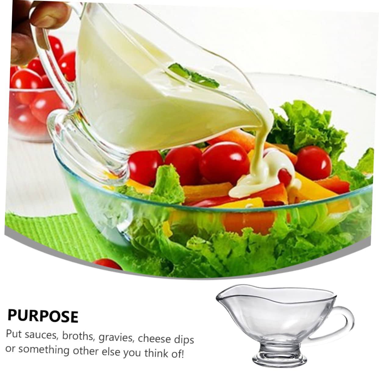 FUNOMOCYA 1pc Sauce Hopper Cream Jug Sauce Serving Bowl Coffe Creamer Seasoning Container Turkish Coffee Cups Milk Bowl Creamer Jug Heated Coffee Mug Dipping Sauce Cups Jam Transparent Glass