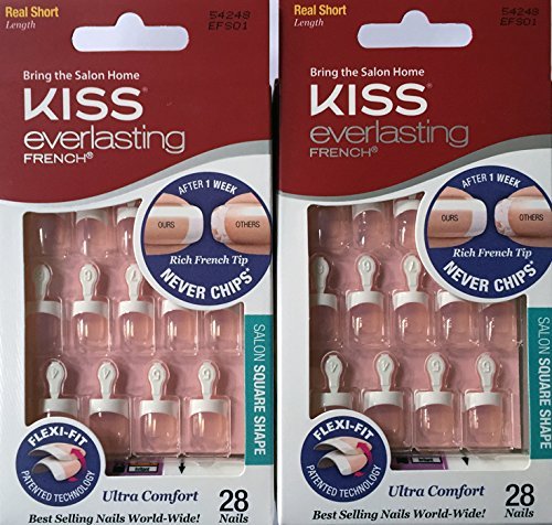 Kiss EFS01 Everlasting Square Nails (2-PACK) Short Length