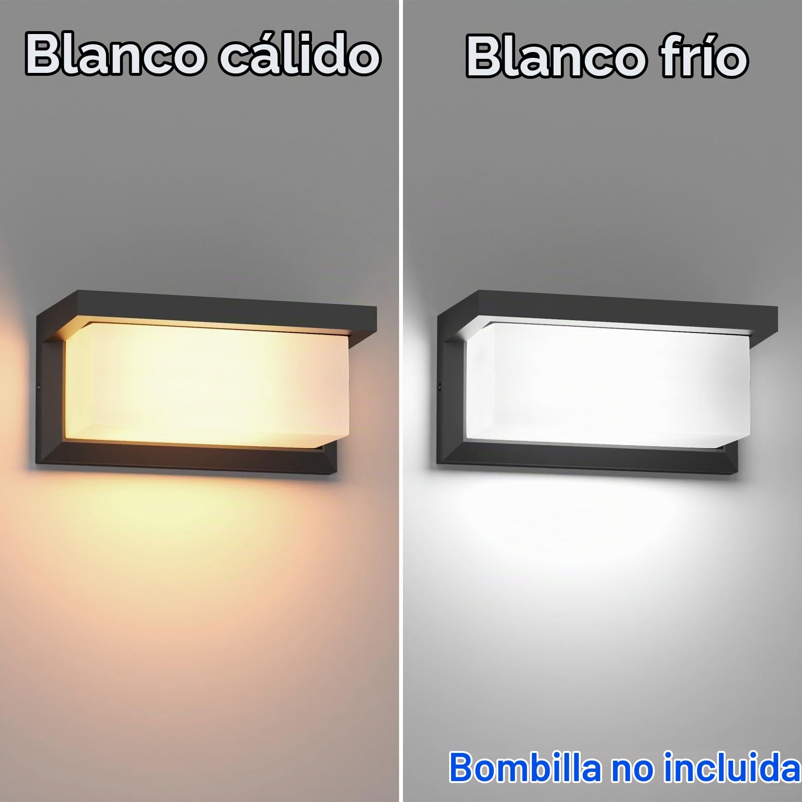 Klighten 2 pcs E27 luz de pared exterior, 60W E27 de luz de pared, IP65 lámpara de pared exterior para uso en interiores y al aire libre, Negro, (sin bombilla) | Aplique con casquillo E27, potencia máxima 60W luz exterior pared, aluminio+PC lámpara de par